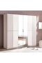 Quincy 6 Door Wardrobe With Mirror - Grey