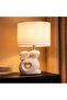 Taffle E14 Bunny Ceramic Table Lamp 20x13.5x33.5cm - White - 2