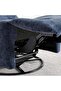 Panan Single Seater Recliner Chair (rocking With Swiel) - Navy Blue - 7