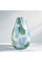 Pierre Glass Handpainted Flecked Vase Frosted 17x11.5x26cm - Blue - 3