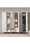 Matias 6 Door Wardrobe With Mirror - Grey - 2