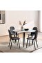 Lukenz New 4 Seater Dining Table Marble Large - Beige Black - 3