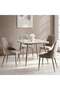 Brooklyn V1 1+4 Dining Set Marble - Grey & Black