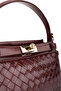 Women's Faux Leather Burgundy Shoulder Bag - 4