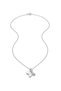 Minimal Butterfly Necklace – Silver Color Tarnish-Resistant Steel Elegant Women's Necklace with Single Stone Detail - 3