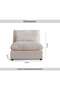 Cozy Armless Single Seater Modular Sofa - Beige - 6