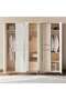 Azulite 6 Door Wardrobe With Mirror - Beige - 4