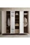 Arceline 6 Doors Wardrobe With Mirror - Light Grey - 4