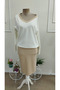 Women's Long Sleeve V-Neck Modal Blouse and Slit Short Modal Skirt Two-Piece Set - 5