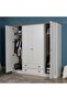 Almada 4 Door Wardrobe - White - 2