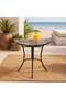 Srezza Side Table Half Moon Mosaic Tile - Black