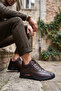 Elit 26Knbl5016 Men's Genuine Leather Flat Boots Brown