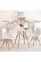DORTHY 1+2 DINING SET ROUND - WHITE NATURAL - 5