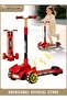 3-Wheel Kids Scooter, Kick Scooter With Height Adjustable, Music, Light-Up Wheels, Portabl