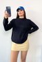 Women's Crew Neck Casual Knitwear Sweater Navy Blue - 27K 2528 - 4