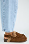 Alba Fur Women's Leather Laceless Tan Sabo Slippers