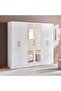 Flexo 6 Door Wardrobe With Mirror - White