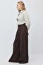 Women's Pleated High Waist Wide Leg Fabric Pants - 2