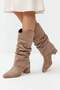 Women's Santorini Mink Suede Snap-On Boots with Drawstring Detail - 3
