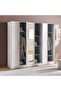 Flexo 6 Door Wardrobe With Mirror - White - 2