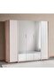Paris 6 Door Wardrobe - Cream - 2