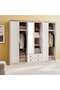 Almada 6 Door Wardrobe With Mirror - White - 2