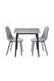 Arith 1+2 Dining Set Sintered Stone - Grey & Black - 6