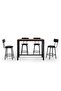 DYLANA 1+4 COUNTER DINING SET - BROWN BLACK - 3