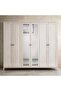 Arceline 6 Doors Wardrobe With Mirror - Light Grey - 3