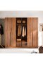 Walnut Arcel 6 Door Wardrobe - Walnut - 3