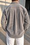 Men's Regular Fit Corduroy Long Sleeve Shirt - Gray - 4