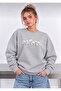 Papatyalar Front Printed Oversized Women's Crewneck Sweatshirt