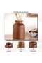 Pecan Wooden Decor Vase 14x14x21cm - Brown - 5