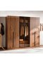 Walnut Arcel 6 Door Wardrobe - Walnut