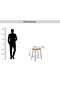 Lenny 1+2 Dining Set With Stool - Natural White - 6