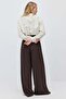 Women's Pleated High Waist Wide Leg Fabric Pants - 6
