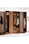 Walnut Arcel 6 Door Wardrobe - Walnut - 2