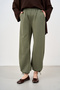 Women's Elastic Cuff and Elastic Waist Trousers Khaki Green