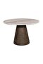 Trevi 4 Seater Dining Table Marble - Beige & Brown - 7