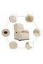 Fotoliu rabatabil, material textil crem - 5