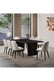 Orion Dining Chair Fabric - Light Grey & Black - 6