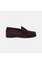 Women's Bitter Brown Suede Leather Loafer with Stitching Detail - 2