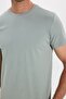 Men's Slim Fit Cotton Soft Texture Lycra Flexible Fabric Basic Mint Crew Neck T-Shirt - 3