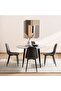 Lukenz New 4 Seater Dining Table Marble Large - Beige Black - 8