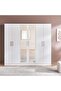 Flexo 6 Door Wardrobe With Mirror - White - 3