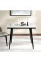 Lukenz 4 Seater Dining Table Marble - White & Black - 2