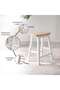 Lenny 1+2 Dining Set With Stool - Natural White - 5