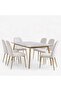Arith 1+6 Dining Set Sintered Stone - Beige & Gold - 6