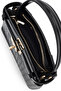 Women's Faux Leather Black Shoulder Bag - 5