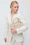 Women's Collarless V-Neck Single Button Blazer Jacket